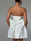 abordables Robes de Diplôme-Femmes Mini Robe Robe Blanche Robe de remise des diplômes Robe de Soirée Mode Anniversaire Remise des Diplômes Cocktail Coupe régulière Uni Sans manches Sans bretelles Rose Claire Blanche Été