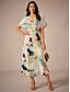 abordables Robes de vacances-robe d&#039;invité de mariage pour femme élégante robe maxi tie dye à manches courtes col en V imprimé coupe ample robe d&#039;été blanche bleue violette quotidienne
