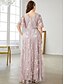 Χαμηλού Κόστους Κάτω από 129,99 $-Φόρεμα Plus Size μητέρα της νύφης κομψό V λαιμό δαπέδου μήκους δαντέλα κοντό μανίκι με δαντέλα
