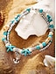 abordables Pulsera de mujer-Tobillera con dije de estrella de mar y tortuga estilo bohemio: pulsera de tobillo con capas de cuentas hecha a mano, joyería de surfista de playa para mujeres y niñas, accesorio para pies para las vacaciones de verano