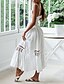 economico Abiti casual bianchi-Per donna Abito Midi Abito in cotone e lino Abito Sottoveste Abito Boho Essenziale Classico Moderno Vacanza Ferie Uscire Vestibilità regolare Semplice Senza Maniche Spalline sottili Bianco Estate
