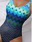 abordables Maillots de bain une pièce-Maillots de bain femmes Maillot de bain une pièce Vêtements de plage Été Graphique Géométrique Sans manches Maillots de bain