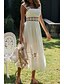abordables Robes de Diplôme-Femmes Robe Midi Robe Blanche Robe de remise des diplômes Élégant Mode Moderne Vacances Anniversaire Sortir Coupe régulière Uni Sans manches Col en U Blanche Été