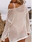 voordelige Strandtops-Dames Badmode Cover-up Zwemjurk Badpak Cut-out Vakantie Strandkleding Effen Kleur Ronde Hals Lange Mouwen Badpakken