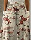 economico Kentucky Derby-Per donna Gamba larga Chinos Vintage Casual Lunghezza intera Vita Alta Grafico Tasca Fascia Elastica Stampato Comodo Morbido Confortevole Micro-elastico All&#039;aperto Streetwear Ferie Rosa Cachi