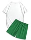 voordelige Bedrukte T-shirts voor heren-Voor heren Palmboom 2 stuks T-shirts sets Zomer tops Korte mouw Korte broek Strakke ronde hals Sport Casual Strandvakantie Buiten Urheilu Dagelijks 3D-afdrukken Zomer Zwart Groen Rood