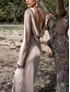 economico Matrimonio Informale / Di Giorno-Abiti da festa sirena  tromba Abito elegante Ospite di matrimonio lunghezza totale manica lunga spalle scoperte in poliestere senza schienale con strappi per derby