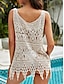 preiswerte Strandkleider-Damen Badeanzüge Cover Up Schwimmkleid Badeanzug Patchwork Cut Out Urlaub Strandmode Unifarbene V-Ausschnitt Ärmellose Badeanzüge
