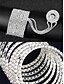 abordables Bracelet pour femme-Bracelet chaîne de luxe en strass avec anneau – bijoux scintillants pour femmes, parfaits pour les mariages, les fêtes et les galas