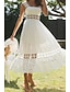 abordables Robes de Diplôme-Femmes Robe Midi Robe Blanche Robe de remise des diplômes Élégant Mode Moderne Vacances Anniversaire Sortir Coupe régulière Uni Sans manches Col en U Blanche Été