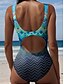abordables Maillots de bain une pièce-Maillots de bain femmes Maillot de bain une pièce Vêtements de plage Été Graphique Géométrique Sans manches Maillots de bain