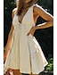 preiswerte Abschlusskleider-Damen Minikleid Weißes Kleid Abschlusskleid Mode Abschlussfeier Ausgehen Normale Passform Einfach Ärmellos V Ausschnitt Weiß Marineblau Aprikose Sommer