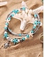 abordables Pulsera de mujer-Tobillera con dije de estrella de mar y tortuga estilo bohemio: pulsera de tobillo con capas de cuentas hecha a mano, joyería de surfista de playa para mujeres y niñas, accesorio para pies para las vacaciones de verano