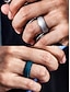 abordables Joyas para hombres-Anillo de silicona negro mate para hombre: alianza cómoda y duradera, elegante anillo de goma para un estilo de vida activo, deportes, trabajo y uso diario.