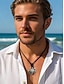 abordables Joyas para hombres-"Collar con colgante de tortuga marina tribal para hombre: cadena de cuerda de cuero vintage hecha a mano, joyería de estilo bohemio para playa, vacaciones y ropa informal"