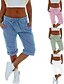 preiswerte Schlichte Hose aus Baumwollleinen-Damen Caprihose Hose aus Baumwollleinen Stoffhosen Streetwear Lässig Wadenlang Natürliche Taille Einfach Tasche Elastisches Kordelzugdesign Bequem Außenbereich Outdoor Ferien Wochenende Weiß Rosa