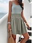 voordelige Afstudeerjurken-Dames Mini-jurk Witte jurk Afstudeerjurk Casual jurk Zomerjurk Modieus Klassiek Modern Dagelijks Strand Weekend Normale pasvorm Effen Mouwloos Spaghettibandjes Wit Marine Blauw Groen Zomer