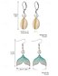 abordables Pendiente de mujer-&quot;Aretes colgantes con forma de cola de sirena: aretes colgantes inspirados en el océano con detalles de perlas, joyas elegantes y livianas para mujeres, perfectas para atuendos de playa, verano y vacaciones&quot;