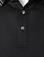 abordables Polo élite pour-Homme Polo Travail Rue Classique Manche Courte Vacances Mode Couleur Unie Rayé Boutons Rayure-garniture Été Printemps Noir Blanche Gris clair Polo