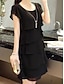 baratos Vestido Simples-Vestido Mini Feminino Vestidos de Trabalho Vestido Formal Convidada de Casamento Festa da Noite Ajuste Regular Gráfico Manga Curta Gola Redonda Preto Rosa Vermelho Vinho Verão