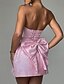 abordables Robes de Diplôme-Femmes Mini Robe Robe Blanche Robe de remise des diplômes Robe de Soirée Mode Anniversaire Remise des Diplômes Cocktail Coupe régulière Uni Sans manches Sans bretelles Rose Claire Blanche Été