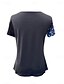 preiswerte Unabhängigkeitstag Top-Damen Patriotisches T-Shirt Flagge Nationalflagge Stylisch Lässig Rot Weiß Blau Kurzarm V-Ausschnitt Reguläre Tops Täglich Print Schwarz Sommer Frühling