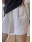 baratos Shorts de linho de algodão-Mulheres Shorts de algodão e linho Calção Calças Roupa de rua Casual Curto Natural Tecido Bolsos Design de cordão elástico Respirabilidade Macio Confortável Micro-Elástica Casual Roupa Diária Branco