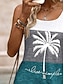 levne Umění a design šaty-Ženské Mini šaty A Line šaty Letní šaty Off The Shoulder šaty Dovolená Každodenní Volný střih Grafický písmenkový Tropické Bez rukávů U-výstřih Tmavě modrá Léto Jaro