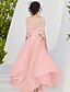 abordables Robes de cocktail-Robes de cocktail A-Line dentelle florale en sequins robe élégante mariage formel longueur thé manches 3/4 robe en satin avec volants