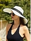 billiga Kvinnors hattar-elegant solhatt med bred brätte för kvinnor – sommarhatt i stråhatt med svart rosett, UV-skydd, hopfällbar floppy hatt för semester, trädgårdsfester och utomhusresor