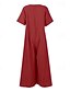 billige ferie jumpsuit-Dame Normal Kjeledresser Gatemote Helfarge Kortermet Firkantet hals Gate Ut på byen Normal Gul Vin Militærgrønn Sommer