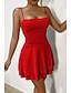 economico Abiti di Laurea-Per donna Mini Abito Abito Bianco Abito da laurea Abito Sottoveste Moda Compleanno Laurea Data Vestibilità regolare Semplice Senza Maniche Spalline sottili Nero Bianco Giallo Rosso Estate