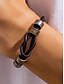 billiga Herrsmycken-mäns läderhalsband och armbandsset – vintage knutdesign med metallaccenter, justerbara handgjorda smycken för casual, biker och boho stil, perfekt för dagligt slitage och presenter