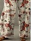 economico Kentucky Derby-Per donna Gamba larga Chinos Vintage Casual Lunghezza intera Vita Alta Grafico Tasca Fascia Elastica Stampato Comodo Morbido Confortevole Micro-elastico All&#039;aperto Streetwear Ferie Rosa Cachi