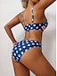 voordelige Bikinisets-Dames Zwemkleding Bikini 2 Delige Cheeky Badpak Rugloos Slanker Vakantie Strandkleding Vlag V Hals Mouwloos Badpakken