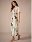 abordables Robes de vacances-robe d&#039;invité de mariage pour femme élégante robe maxi tie dye à manches courtes col en V imprimé coupe ample robe d&#039;été blanche bleue violette quotidienne