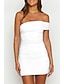 preiswerte Abschlusskleider-Damen Minikleid Weißes Kleid Abschlusskleid Heimkehr-Kleid Bodycon Mode Reifen Abschlussfeier Date Ausgehen Normale Passform Einfach Ärmellos Ein-Schulter Schwarz Weiß Leicht Blau Sommer