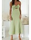 abordables Robes décontractées blanches-Femmes Robe Midi Robe Blanche Robe de remise des diplômes Mode Vacances Anniversaire Fête Coupe régulière Uni Sans manches Sans bretelles Blanche Jaune Vert Été