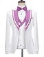 abordables Dîner de fête-Tuxedos de fête scintillants pour hommes costumes de mariage rose violet mode luxe été couleur unie ajustement standard 3 pièces simple boutonnage un bouton