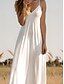 preiswerte Einfaches Kleid-Damen Maxi Kleid Sommerkleid A-Linie Kleid Nachtkleid Urlaub Lässig Urlaub Alltag Strand Regelmäßige Passform Einfarbig Grafik Einfach Ärmellos V-Ausschnitt Schwarz Weiß Gelb Wein Sommer Frühling