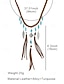 voordelige Dames ketting-dames bohemian gevlochten leren ketting met turquoise kralen, veren en kwastjes - perfect voor muziekfestivals en vakantie-outfits
