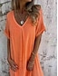 abordables Robe Simple-Robe Maxi Femme Robe A Ligne Uni Décontractée Extérieur Ajustement Normal Graphique Sans Manches Col V Fuchsia Orange Bleu Foncé Gris Été