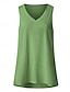 abordables Débardeur Simple-Femmes Débardeur caraco Couleur Unie Élégant Occasionnel Sans manches Col en V Hauts Réguliers Quotidien Noir Blanche Vert Bleu clair Été Printemps