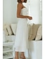 abordables Robes décontractées blanches-Femmes Robe Midi Robe Blanche Robe de remise des diplômes Mode Vacances Anniversaire Fête Coupe régulière Uni Sans manches Sans bretelles Blanche Jaune Vert Été