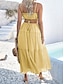 preiswerte Abschlusskleider-Damen Langes Kleid Maxikleid Weißes Kleid Abschlusskleid Freizeitkleid Schwingkleid Mode Modern Täglich Strand Wochenende Normale Passform Einfach Ärmellos Spaghettiträger Schwarz Weiß Gelb Blau