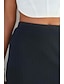 abordables Jupes décontractées-Femmes Jupe Moulant Occasionnel Midi Taille Basse Jupes Uni Fendu Micro-Élastique Rue Sortir Noir Blanche Chameau Été Polyester