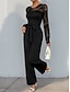 billiga Mammas jumpsuits-Jumpsuit  Byxdress Mor-till-Bride Elegant Avslappnad Juvelhals Golvlängd Polyester Lång Ärme med Spets