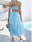 preiswerte Abschlusskleider-Damen Langes Kleid Maxikleid Weißes Kleid Abschlusskleid Freizeitkleid Schwingkleid Mode Modern Täglich Strand Wochenende Normale Passform Einfach Ärmellos Spaghettiträger Schwarz Weiß Gelb Blau