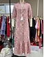 preiswerte Ausgefallene Kleider-Damen kleid lang Boho-Kleid Kleid drucken Schößchen Kleider Romantisch Klassisch elegante kleider Puffärmel Urlaub Ausgehen Frühlingskleid Lockere Passform Graphic Blume Halbe Ärmel V Ausschnitt Wei