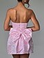 abordables Robes de Diplôme-Femmes Mini Robe Robe Blanche Robe de remise des diplômes Robe de Soirée Mode Anniversaire Remise des Diplômes Cocktail Coupe régulière Uni Sans manches Sans bretelles Rose Claire Blanche Été